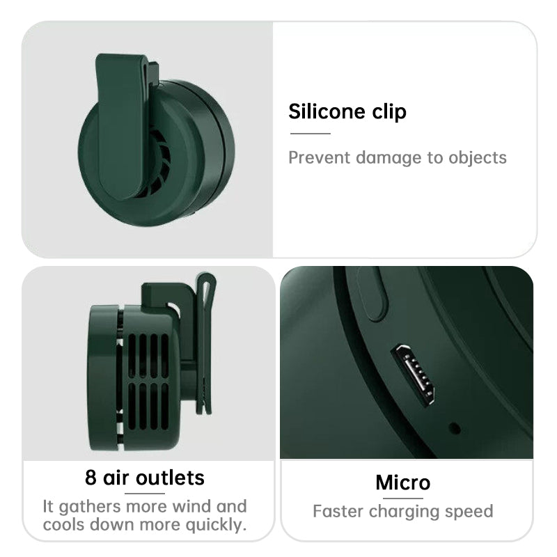 ClipBreeze Go — Wearable Clip-On Fan for Outdoor & Travel