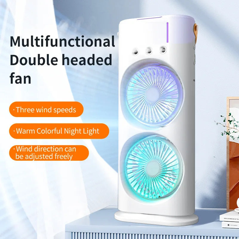 CoolMist Duo — Desktop Cooling Fan with Mist Spray & Mood Light - Cooling Gadget - Cool Yourself