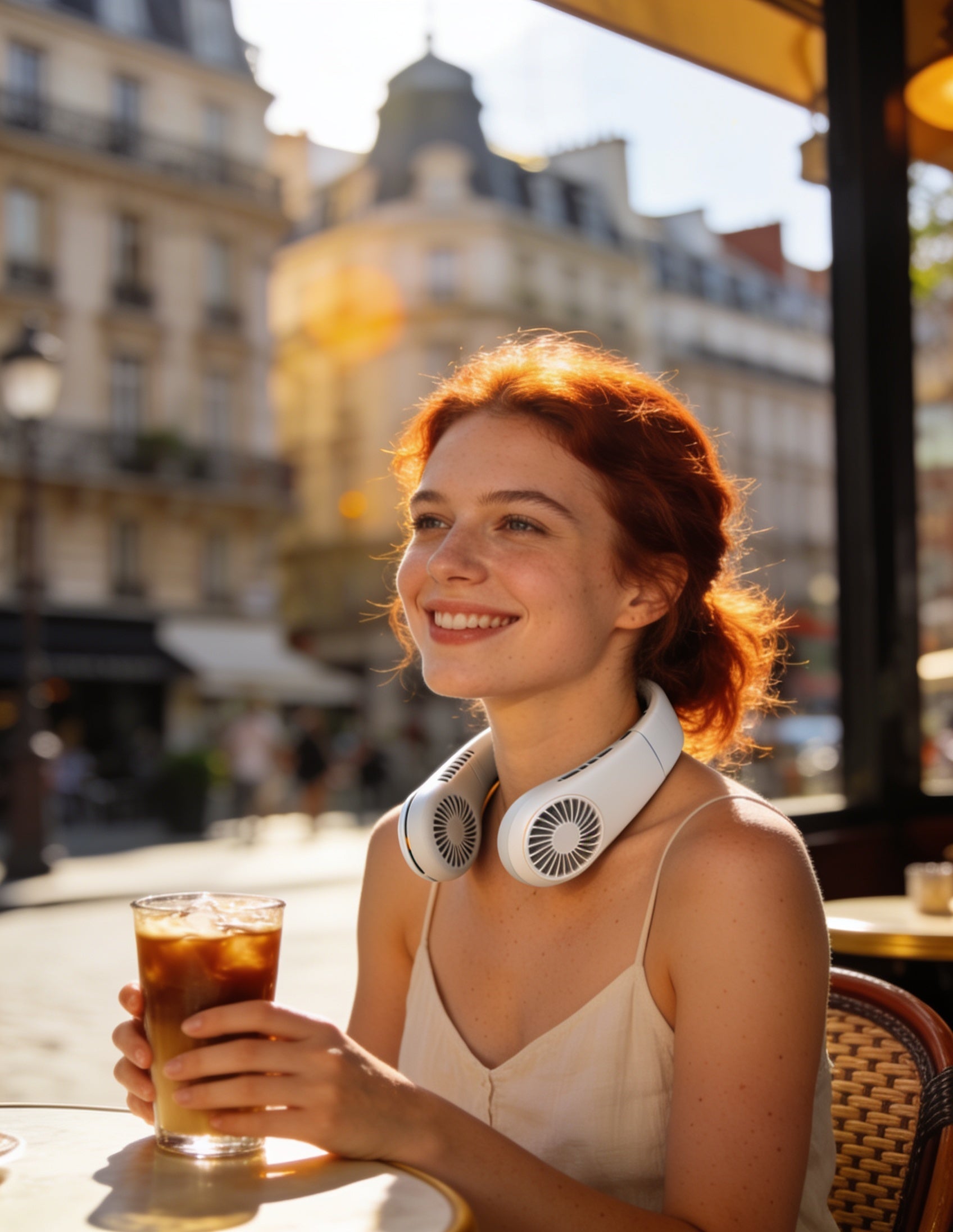 BreezeMate bladeless neck fan for hands-free cooling during heatwaves